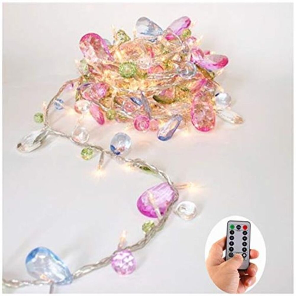 Battery Operated Fairy String Lights Warm White LED Remote Timer 8 Modes